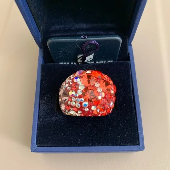Swarovski | Jewelry | Swarovski Chic Ring Multi Red | Poshmark